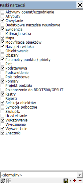 Widok okna z paskami narzędzi Widok okna z paskami narzędzi