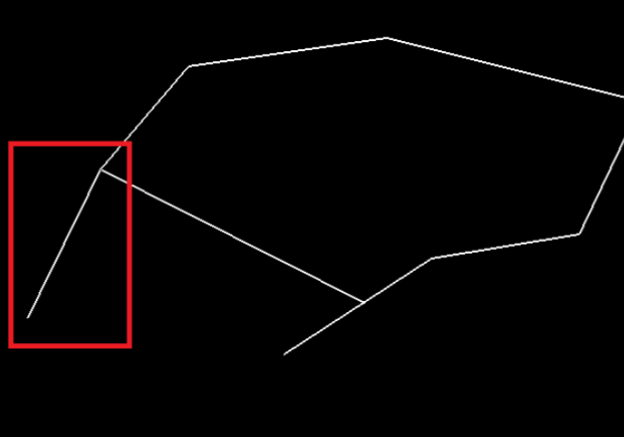 Widok okna grafiki z kolejnymi zasnapowanymi odcinkami Widok okna grafiki z kolejnymi zasnapowanymi odcinkami