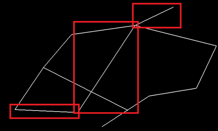 Widok okna grafiki z kolejnymi zasnapowanymi odcinkami Widok okna grafiki z kolejnymi zasnapowanymi odcinkami