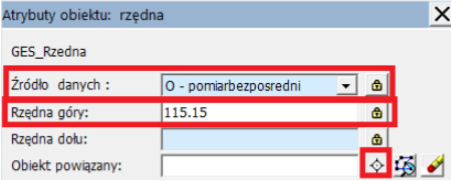 Widok okna atrybutów obiektów Widok okna atrybutów obiektów
