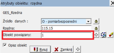 Widok okna atrybutów obiektów Widok okna atrybutów obiektów