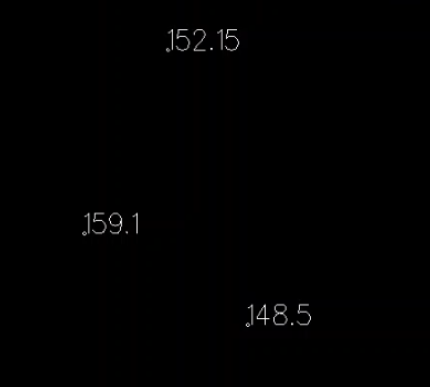 Widok okna grafiki z zaznaczonymi rzędnymi na obiektach Widok okna grafiki z zaznaczonymi rzędnymi na obiektach