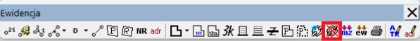Widok palety ewidencji Widok palety ewidencji