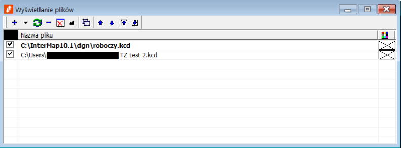 Widok okna wyświetlania plików Widok okna wyświetlania plików