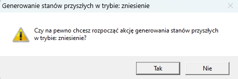 Widok okna komunikatu Widok okna komunikatu