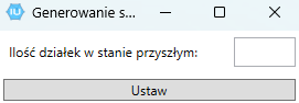 Widok okna generowania Widok okna generowania
