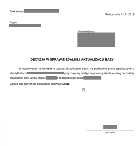 Widok wygenerowanej decyzji Widok wygenerowanej decyzji