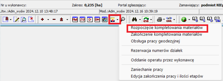 Widok opcji rozwijalnego menu Widok opcji rozwijalnego menu