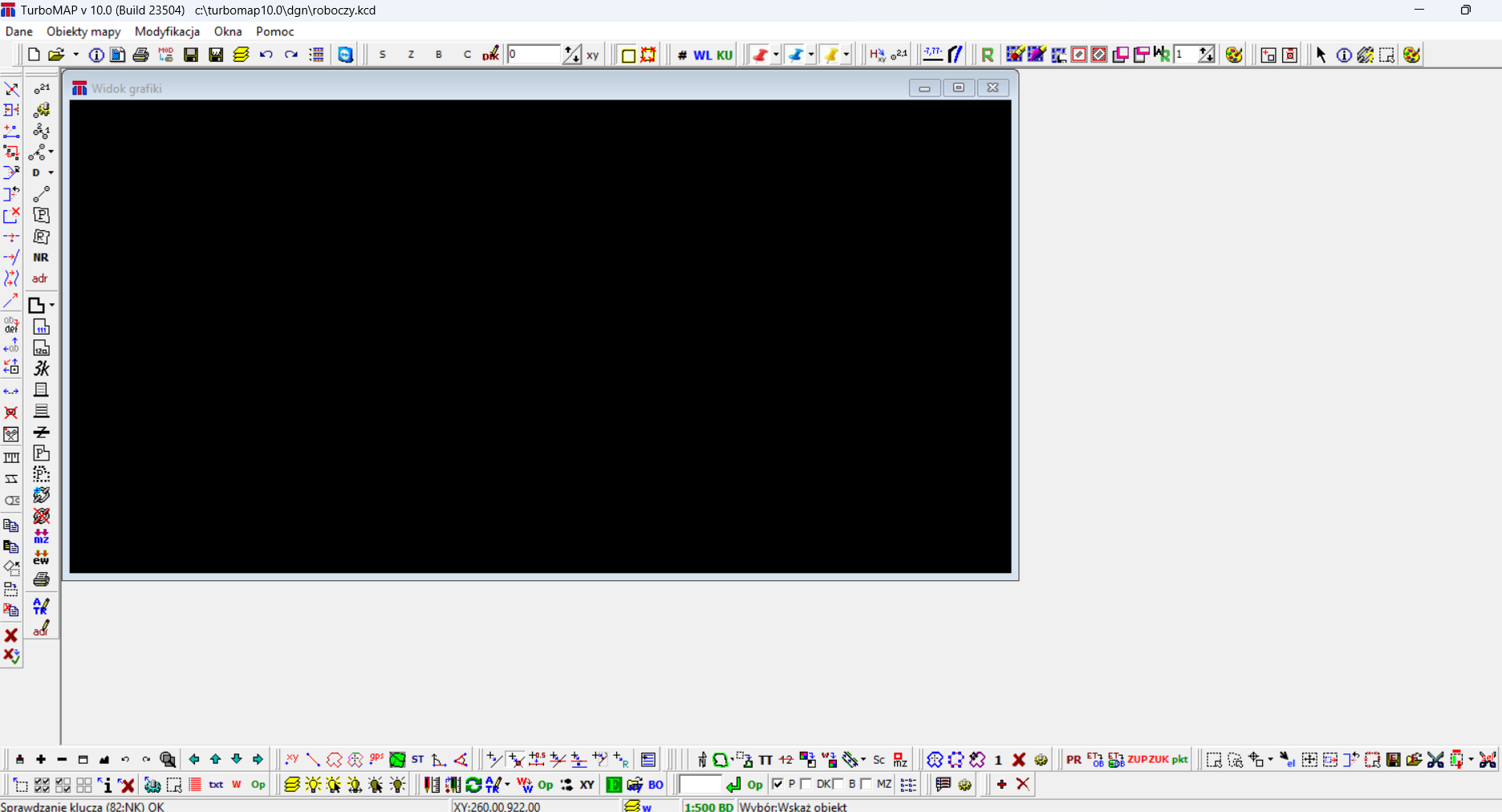 Widok startowy programu 'TurboMapa' Widok startowy programu 'TurboMapa'