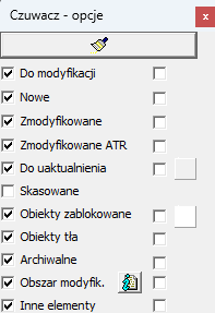 Widok okna 'Czuwacz - opcje' Widok okna 'Czuwacz - opcje'