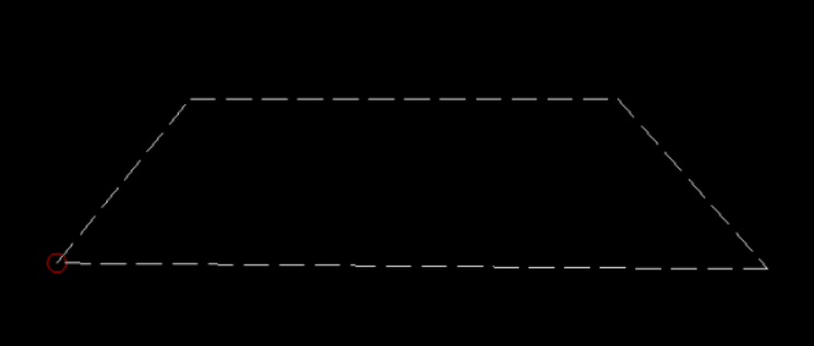 Widok obrysu skarpy z zaznaczonym lewym dolnym rogiem Widok obrysu skarpy z zaznaczonym lewym dolnym rogiem