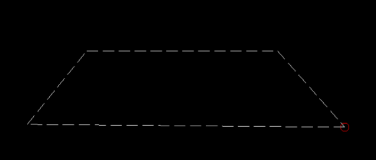Widok obrysu skarpy z zaznaczonym prawym dolnym rogiem Widok obrysu skarpy z zaznaczonym prawym dolnym rogiem