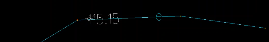 Widok okna grafiki z wprowadzoną rzędną na obiekcie Widok okna grafiki z wprowadzoną rzędną na obiekcie