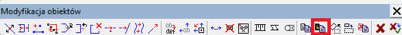 Widok palety 'Modyfikacja obiektów' Widok palety 'Modyfikacja obiektów'