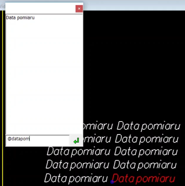 Widok okna do wprowadzenia tekstu pieczątki Widok okna do wprowadzenia tekstu pieczątki
