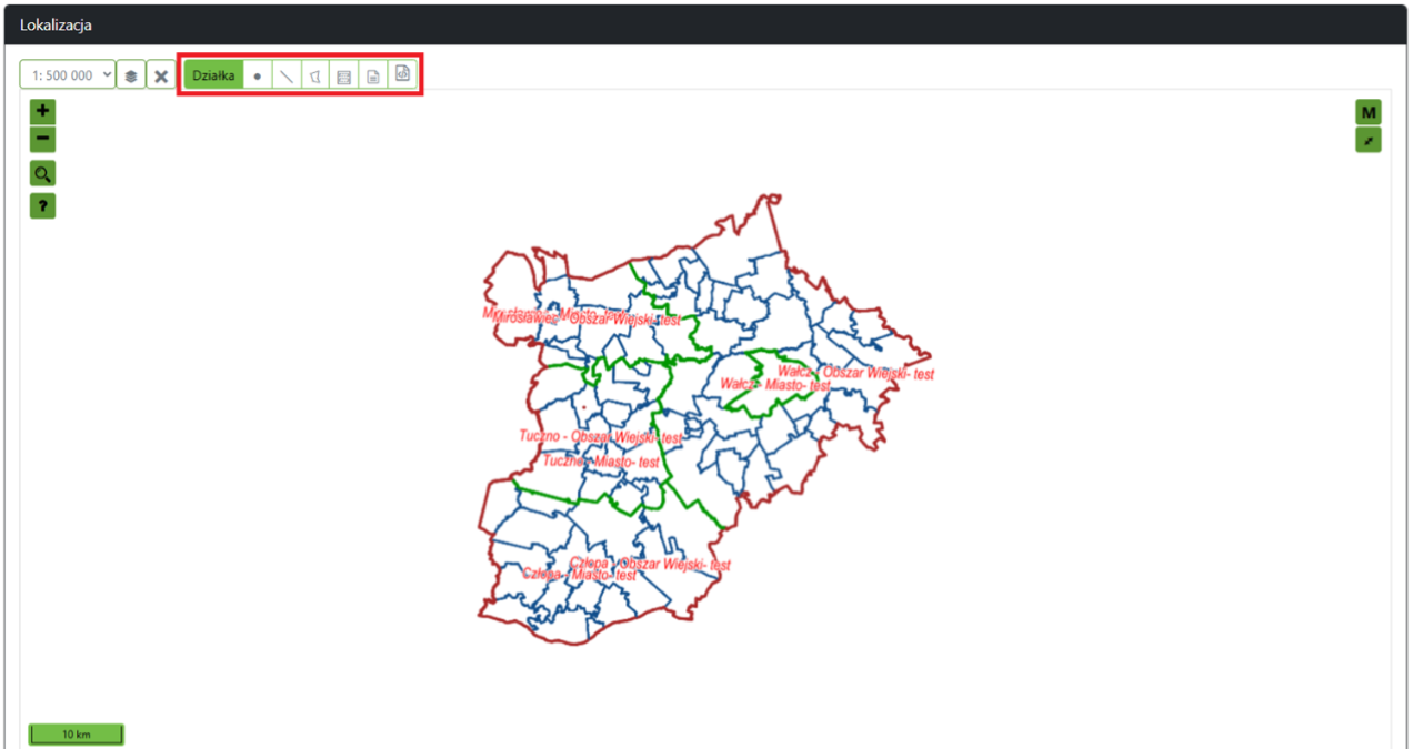 Widok mapy do zaznaczenia działki Widok mapy do zaznaczenia działki