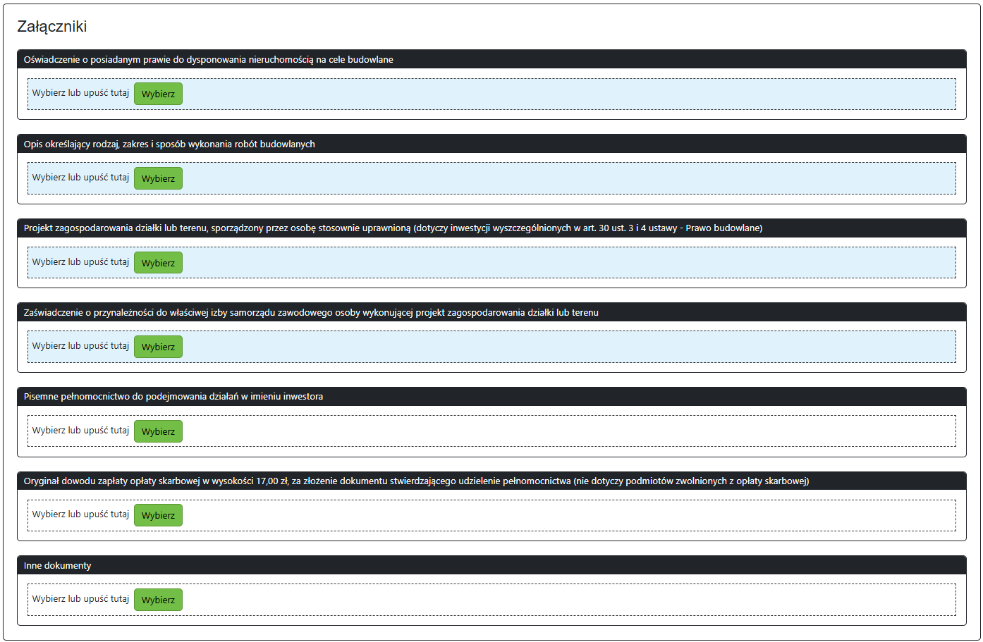 Widok okna z załącznikami Widok okna z załącznikami