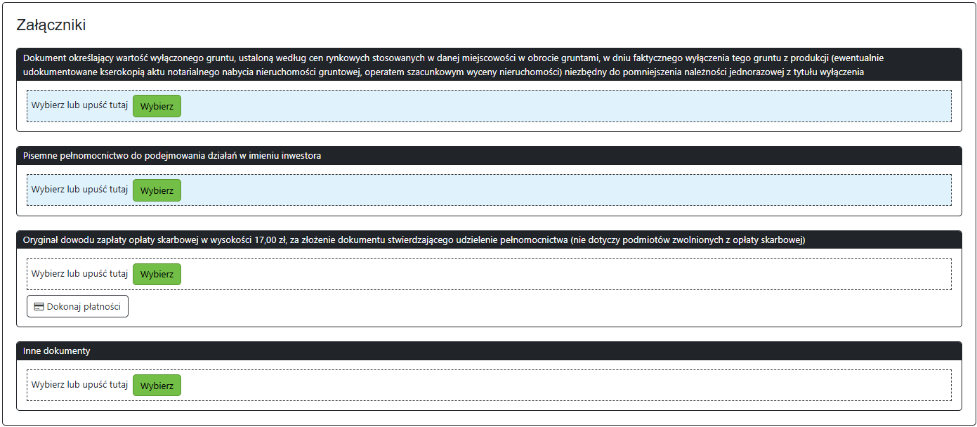 Widok części wniosku Widok części wniosku