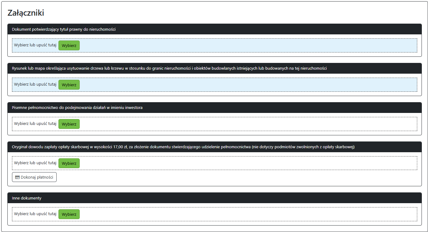Widok części wniosku Widok części wniosku