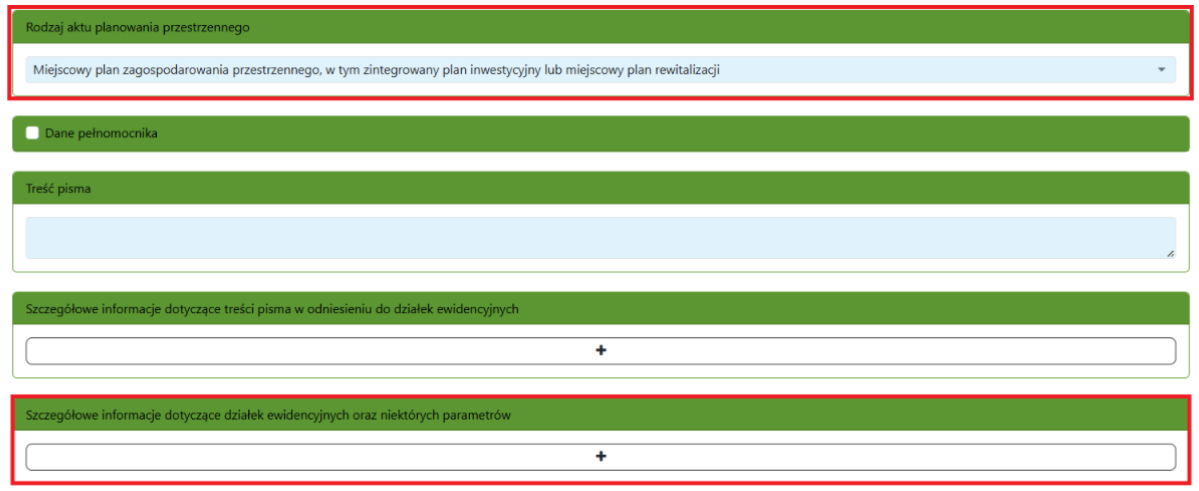 Widok części wniosku Widok części wniosku