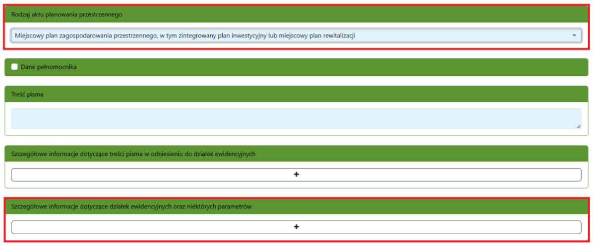 Widok części wniosku Widok części wniosku