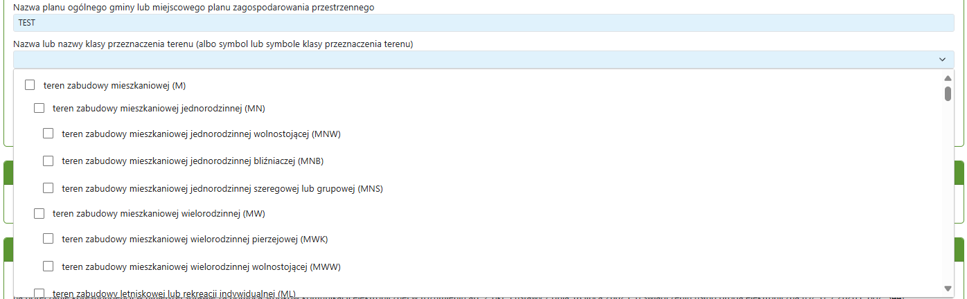 Widok dostępnych opcji z listy Widok dostępnych opcji z listy