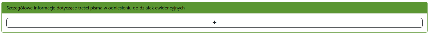 Widok części zgłoszenia z obszarem do wskazania konkretnej działki ewidencyjnej, której dotyczy pismo Widok części zgłoszenia z obszarem do wskazania konkretnej działki ewidencyjnej, której dotyczy pismo