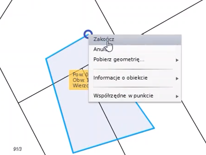 Widok fragmentu mapy Widok fragmentu mapy