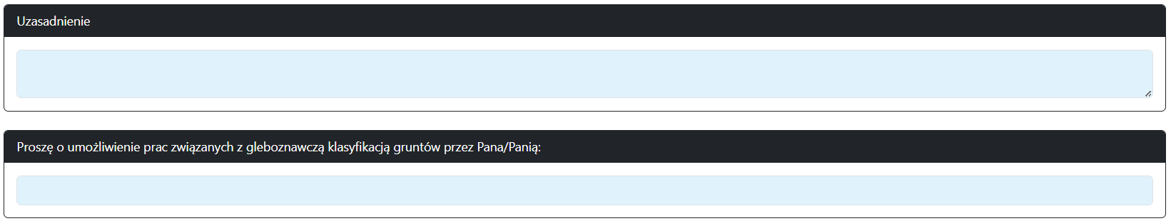Widok części wniosku o przeprowadzenie gleboznawczej klasyfikacji gruntów Widok części wniosku o przeprowadzenie gleboznawczej klasyfikacji gruntów