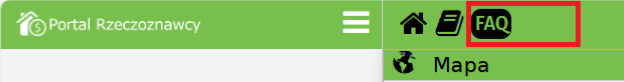 Widok miejsca w którym znajduje się ikonka FAQ Widok miejsca w którym znajduje się ikonka FAQ