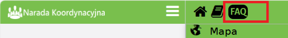 Widok miejsca w którym znajduje się ikonka FAQ Widok miejsca w którym znajduje się ikonka FAQ