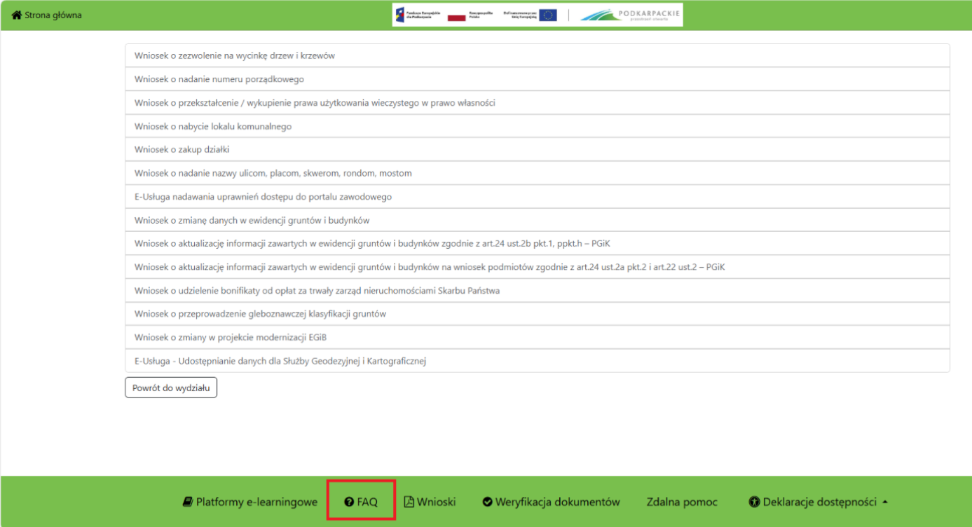 Widok miejsca w którym znajduje się ikonka FAQ Widok miejsca w którym znajduje się ikonka FAQ
