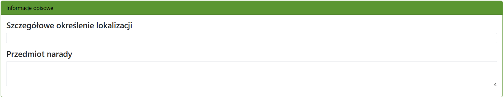 Widok fragmentu okna z informacjami opisowymi Widok fragmentu okna z informacjami opisowymi