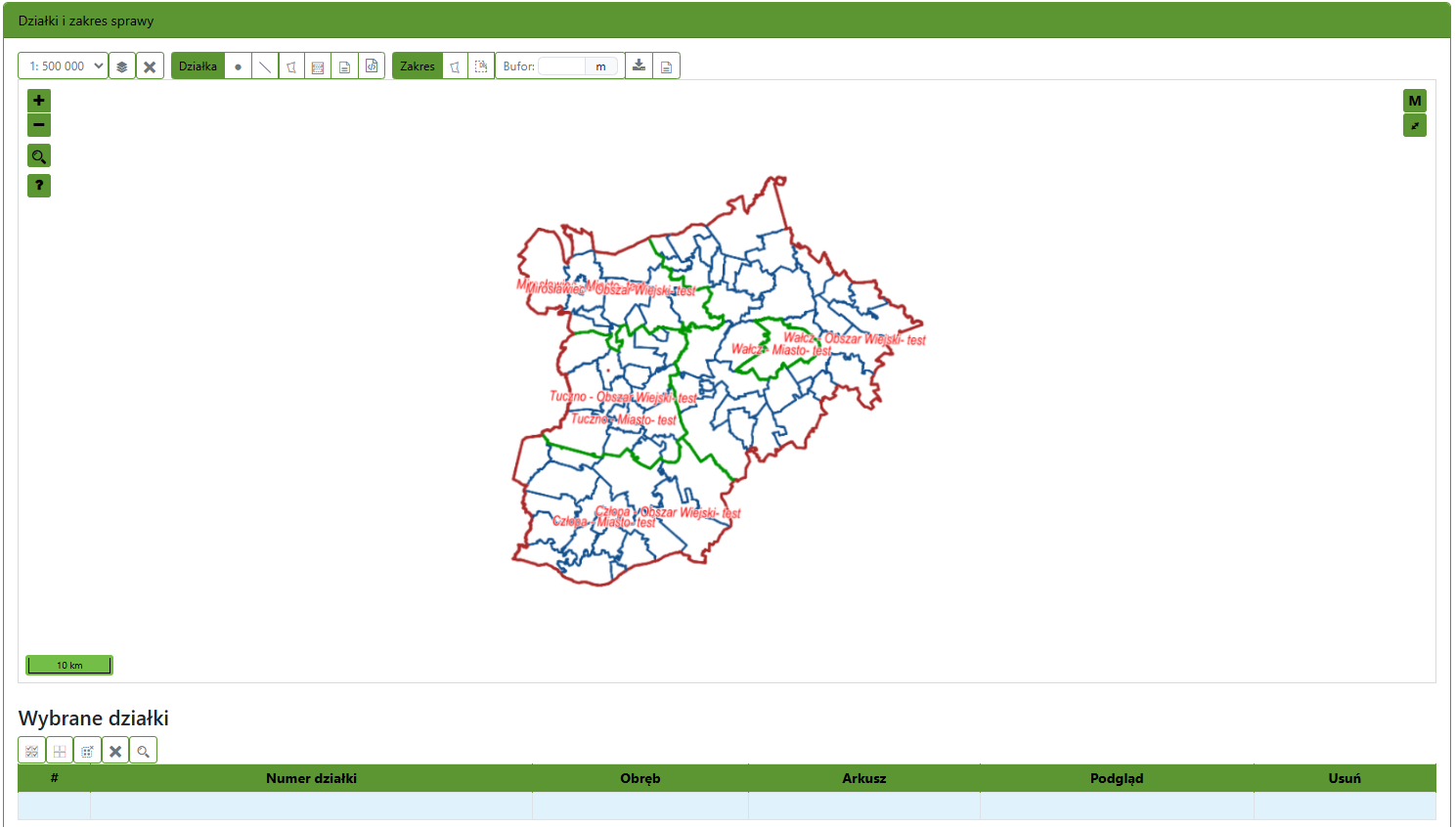 Widok fragmentu mapy Widok fragmentu mapy