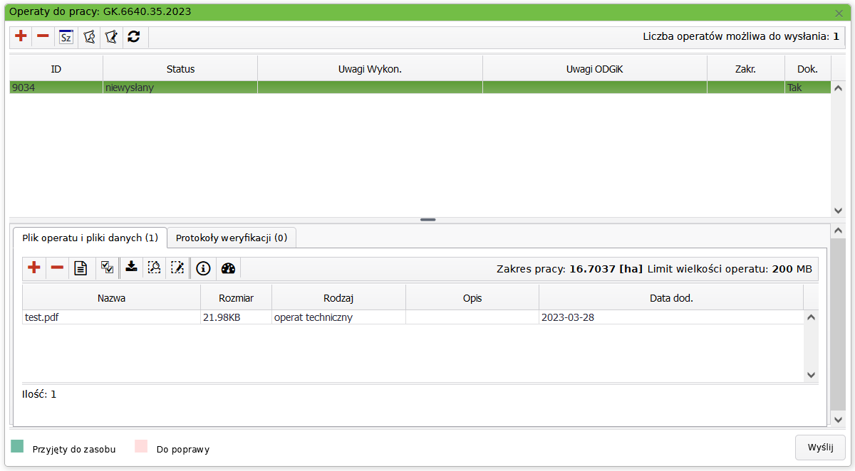Widok okna z wylistowanymi operatami do pracy w trakcie kompletowania Widok okna z wylistowanymi operatami do pracy w trakcie kompletowania