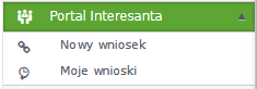Widok opcji modułu portalu interesanta Widok opcji modułu portalu interesanta