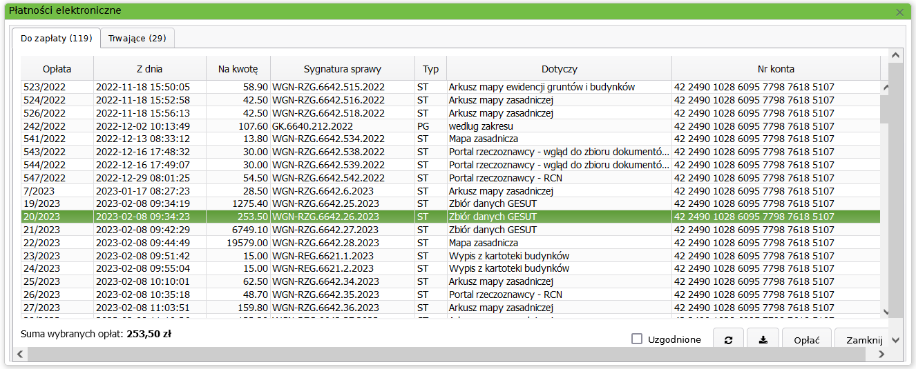 Widok okna płatności elektronicznych do zapłaty Widok okna płatności elektronicznych do zapłaty