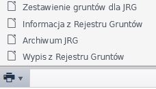 Widok opcji rozwijalnej po najechaniu kursorem na ikonę drukarki